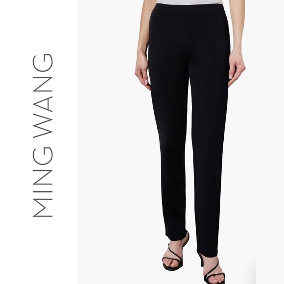 MING WANG Straight Leg Knit Pants - Picture 1 of 5